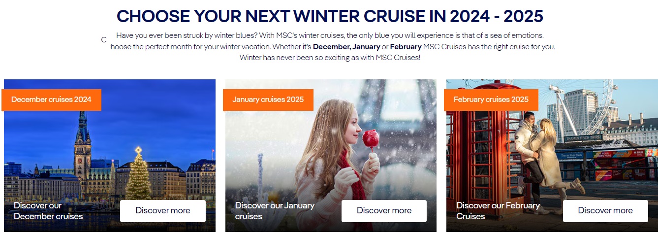 Be inspired by the best winter MSC cruise deals!